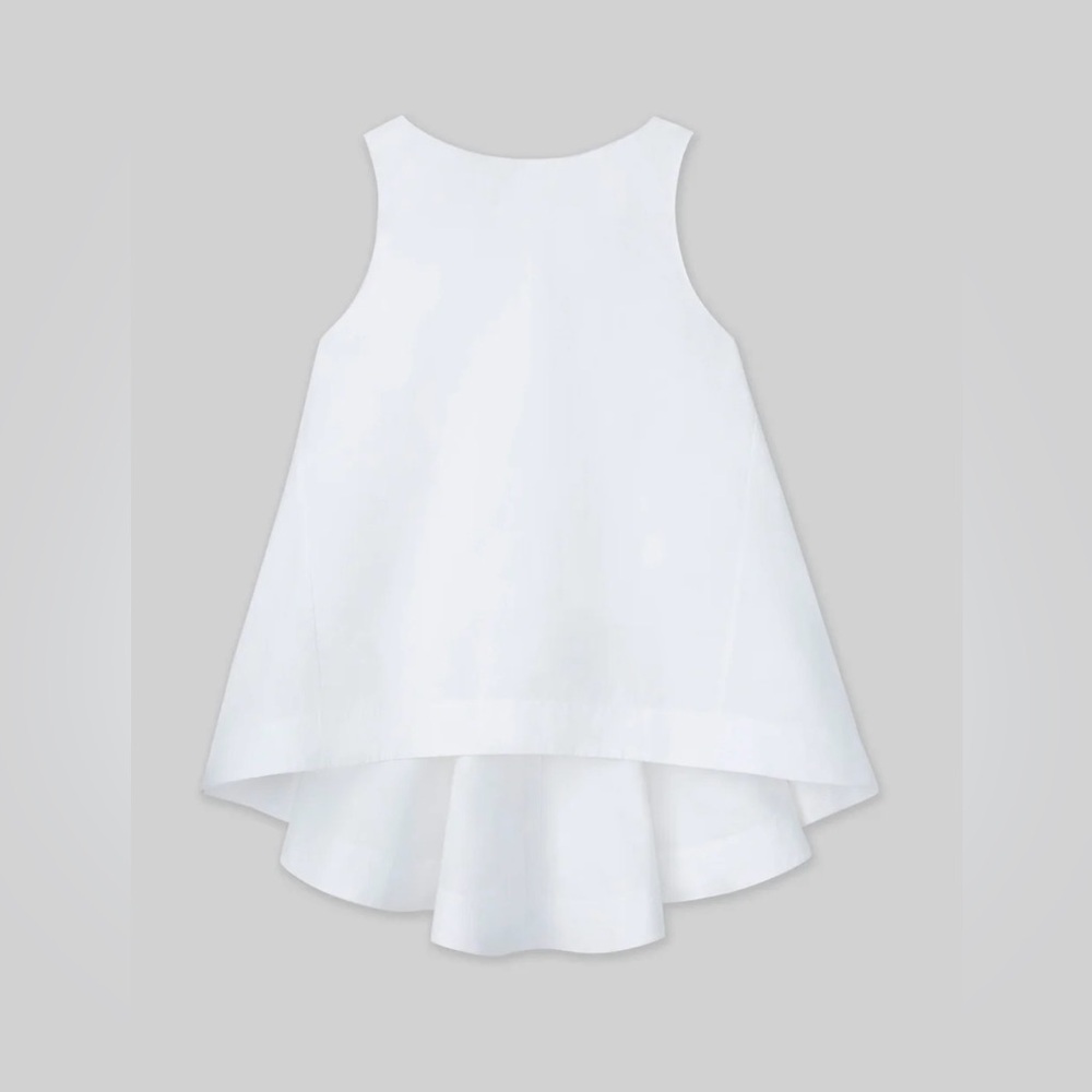Lafayette 148 New York White ORGANIC COTTON POPLIN HIGH-LOW BLOUSE